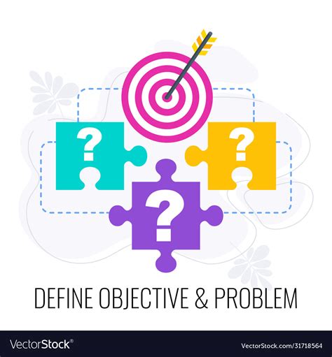 Define Objective And Problem Icon Market Research Vector Image