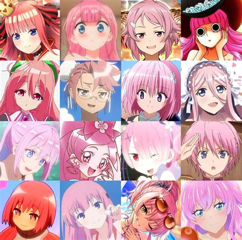 Waifu Tower On Twitter 4x4 Of My Favorite Pink Hair Waifus