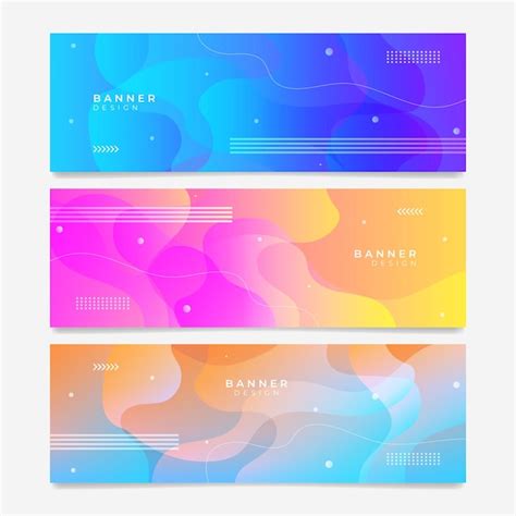 Premium Vector Colorful Web Banner With Wave And Geometric Shapes