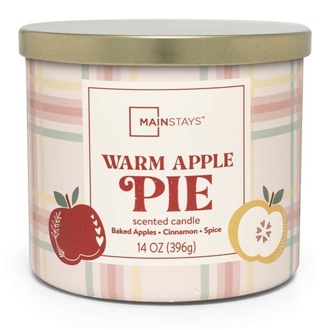 Mainstays 3 Wick Warm Apple Pie Candle 14 Oz Walmart