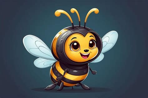 Premium Photo Cute Friendly Bee Cartoon Happy Flying Bee With Big