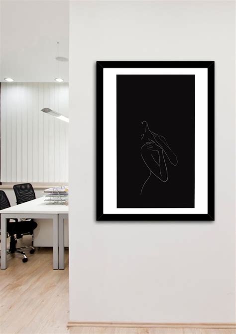 Woman Body Line Art Naked Woman Female Figure Minimal Woman Art Home