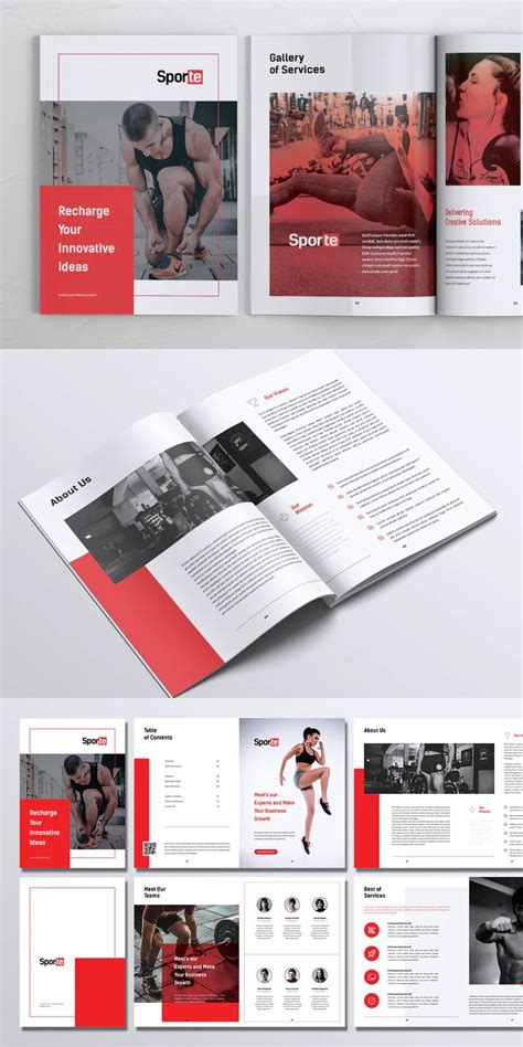 Sport Fitness Brochure Design DOCX Catalog Design Layout Brochure