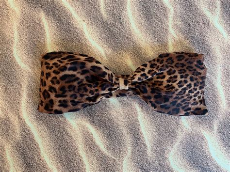 Serenibikini Leopard Print Strapless Bando Bikini Top Fully Lined Top