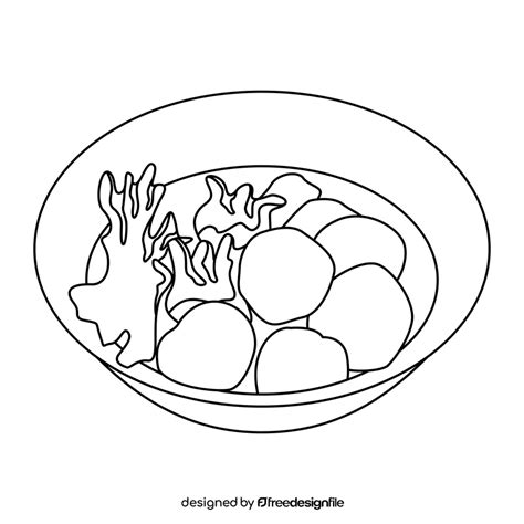 Meatball Soup Black And White Clipart Free Download