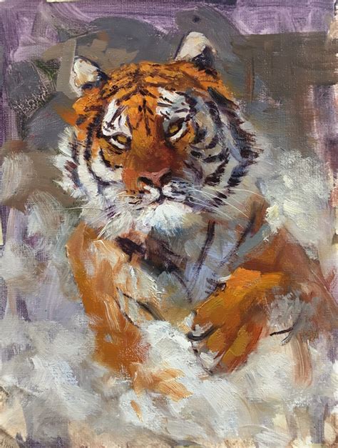 Siberian Tiger in the snow Oil Painting – Dean Adams Art