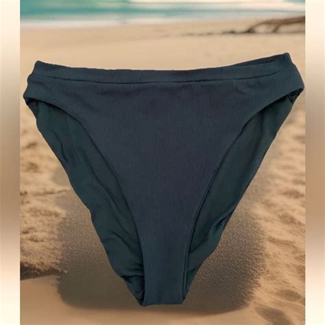 BECCA Swim Euc Becca By Rebecca Virtue High Leg High Waist French Cut Bikini Bottoms Size M