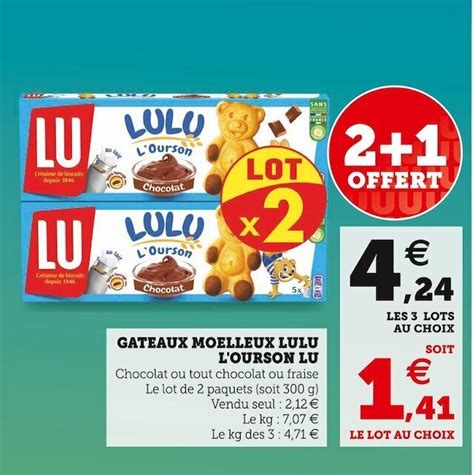 Promo Lu Gateaux Moelleux Lulu L Ourson Chez Super U