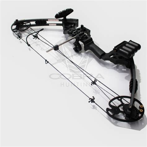 20 70lbs Black Compound Bow Rh 8 X Carbon Arrow Cobra Hunting