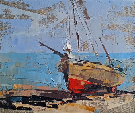 Marina Series Fishing Boats Part 3 Orig Painting By Volodymyr