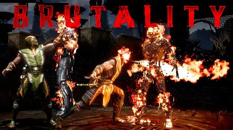 MK11 Scorpion Forest Ninja All Brutalities Fatalities Friendship