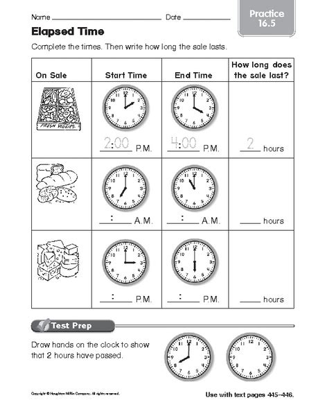 Elapsed Time Worksheet Grade 5