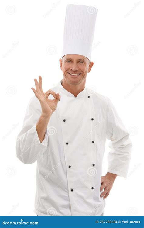 You Have My Culinary Approval Studio Portrait Of A Chef Showing The Ok