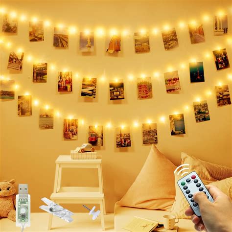 WOWDSGN LED Fotoclips Lichterkette 12M 120LEDs Fotolichterkette Mit