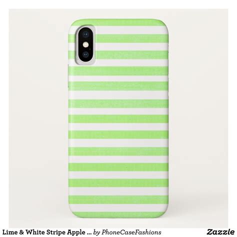 Lime Green and White Stripe Apple iPhone X Case | Zazzle | Apple iphone, İphone x, Case