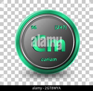 Curium Symbol Chemical Element Of The Periodic Table Vector Stock