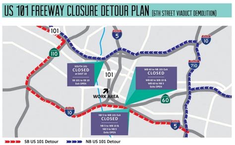 101 Freeway near downtown LA closing for 6th Street Bridge demolition ...