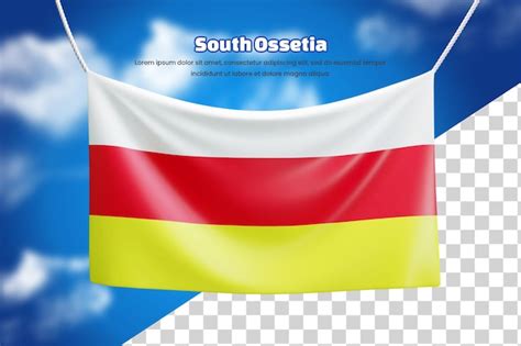 Premium PSD 3d Banner Flag Of South Ossetia Or 3d South Ossetia