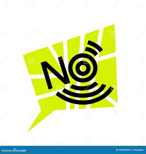 No Word Bold Hand Lettering On Yellow Speech Bubble Background Vector