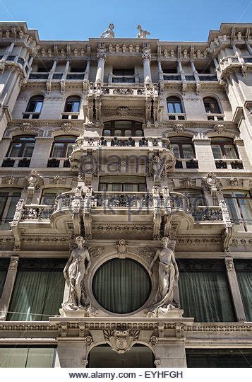 Trieste Italy Elaborate Plasterwork Adorns The Facades Of Many Of The