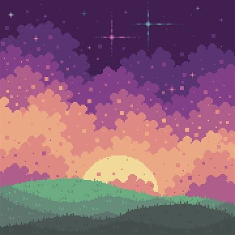 Sunrise Or Sunset Pixelart Pixel Art Background Pixel Art