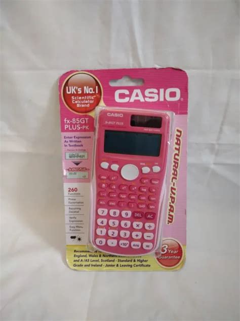 CASIO FX 85GT Plus Scientific Calculator Dual Power PINK New Sealed