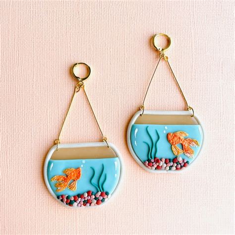 Fish Bowl Earrings Etsy