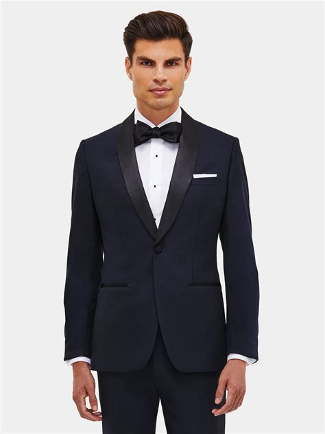 Enzo Custom S150 S Navy Herringbone Tuxedo