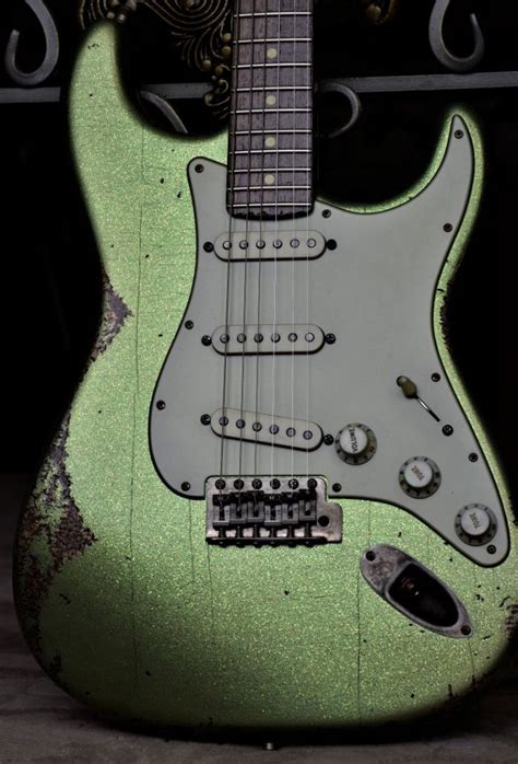 Fender Stratocaster Custom Heavy Relic Lime Green Sparkle Guitarwacky