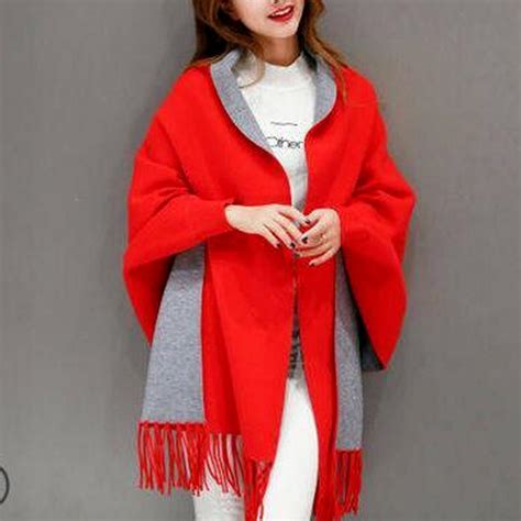 Cheap Autumn Winter Fashion Lady Tassel Knitted Shawl Sweater Women