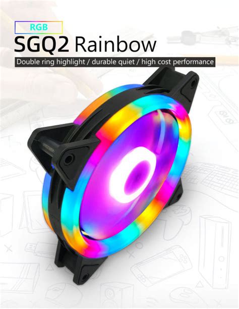 Wovibo Rgb Case Fan 120mm 3pin Molex Colorful Fluid Bearing LED PC