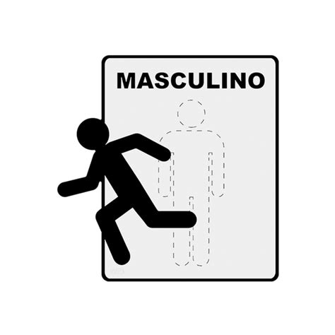 Placa Para Porta De Banheiro Masculino Divertida Boneco Correndo