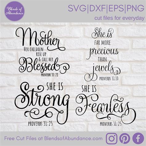 Proverbs 31 Woman Svg Bundle Mothers Day Svg Mother Blessed More