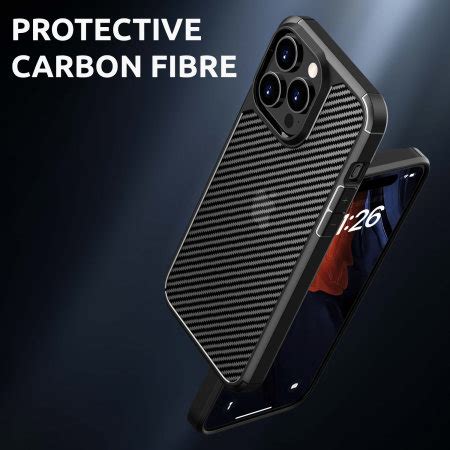 Olixar Black Carbon Fibre Case - For iPhone 15 Pro Max
