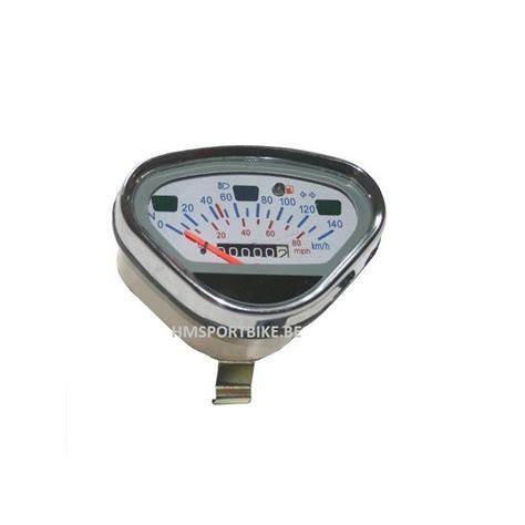 Compteur Chrome Fond Blanc Kmh Skyteam Replique Honda Dax Skyteam