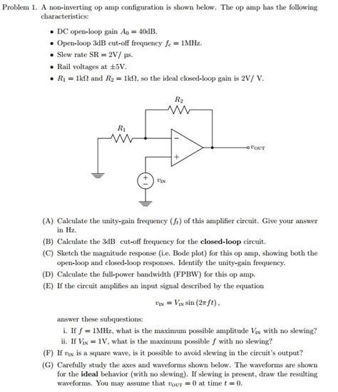 Solved Problem A Non Inverting Op Configuration Is Chegg