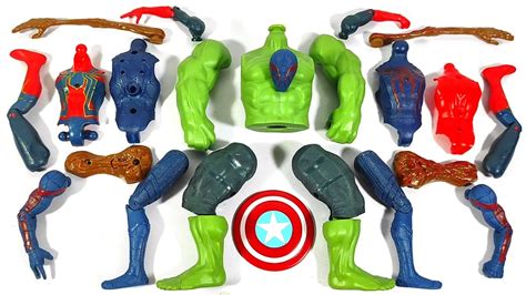 Assemble Toys Red Spider Man Vs Blue Spider Man Vs Siren Head Vs Hulk