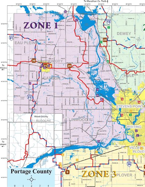 Portage County Snowmobile Map Zone 1 By Stevens Point Area Convention And Visitors Bureau Issuu