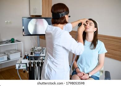 Female Otolaryngologist Patient Office Exa Stock Photo 1798053598