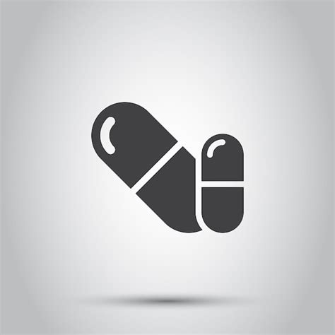 Premium Vector Pills Capsules Icon In Flat Style Medical Tablet