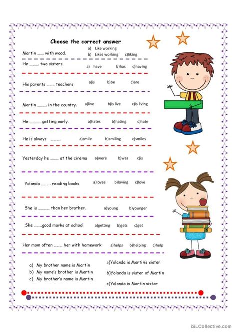 Choose The Correct Answer English Esl Worksheets Pdf And Doc