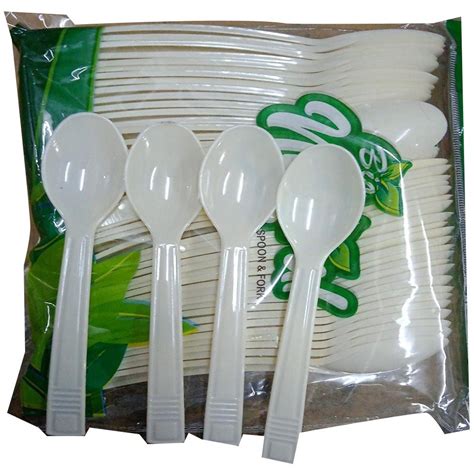 80 Pieces White Disposable Plastic Spoon For Event And Party Supplies Size 4inch At ₹ 50