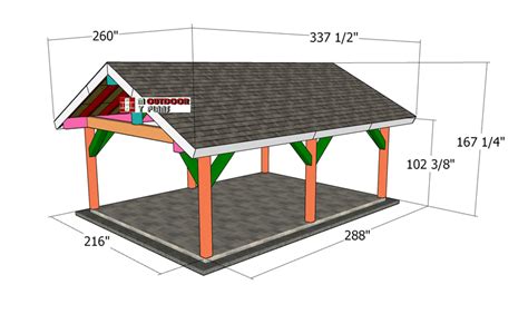 18×24 Gable Pavilion—overall Dimensions Myoutdoorplans