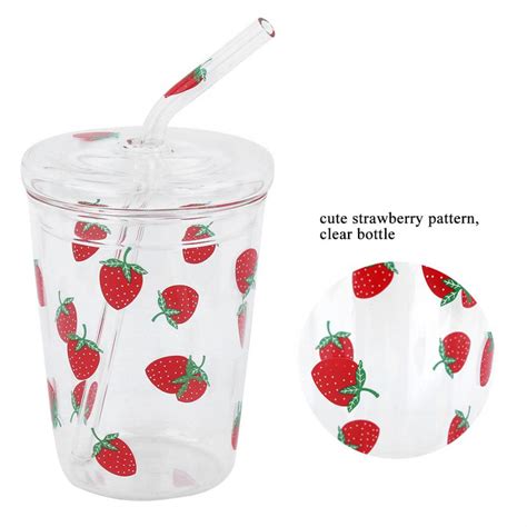 Kawaii Strawberry Glass Cup Kawaiitherapy