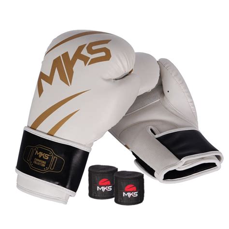 Kit Luva De Boxe MKS Champions V3 Bandagem 2 55m Mks Combat Champion