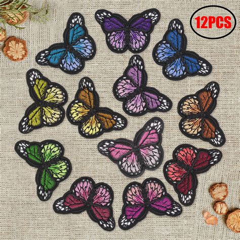 482412 Pcs Embroidery Applique Patches Butterfly Patches Set W 12