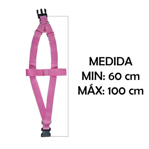 Peitoral Americano Nylon 30mm Guia Amortecedor 70cm Rosa 54001