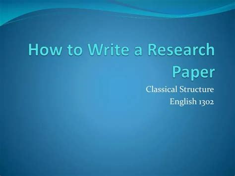 Ppt How To Write A Research Paper Powerpoint Presentation Free Download Id 1846290