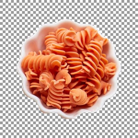 Premium Psd Bowl Of Orange Pasta With Transparent Background