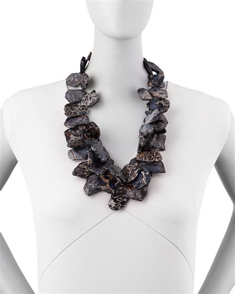 Nest Jewelry Chunky Jasper Necklace Black